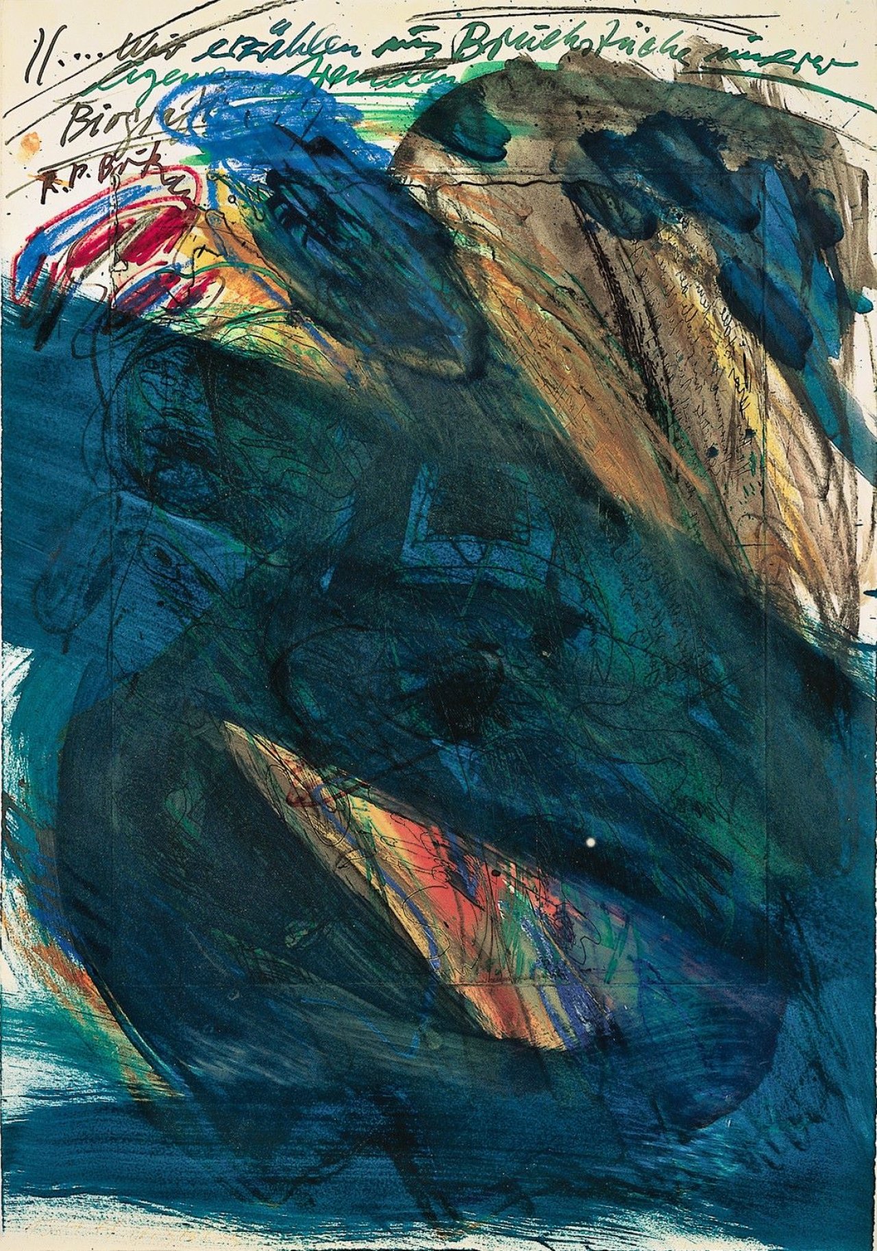 Auf diesem Bild ist das folgende Kunstwerk zu sehen: Walter Stöhrer. „... Wir erzählen uns Bruchstücke ...“. 1978.