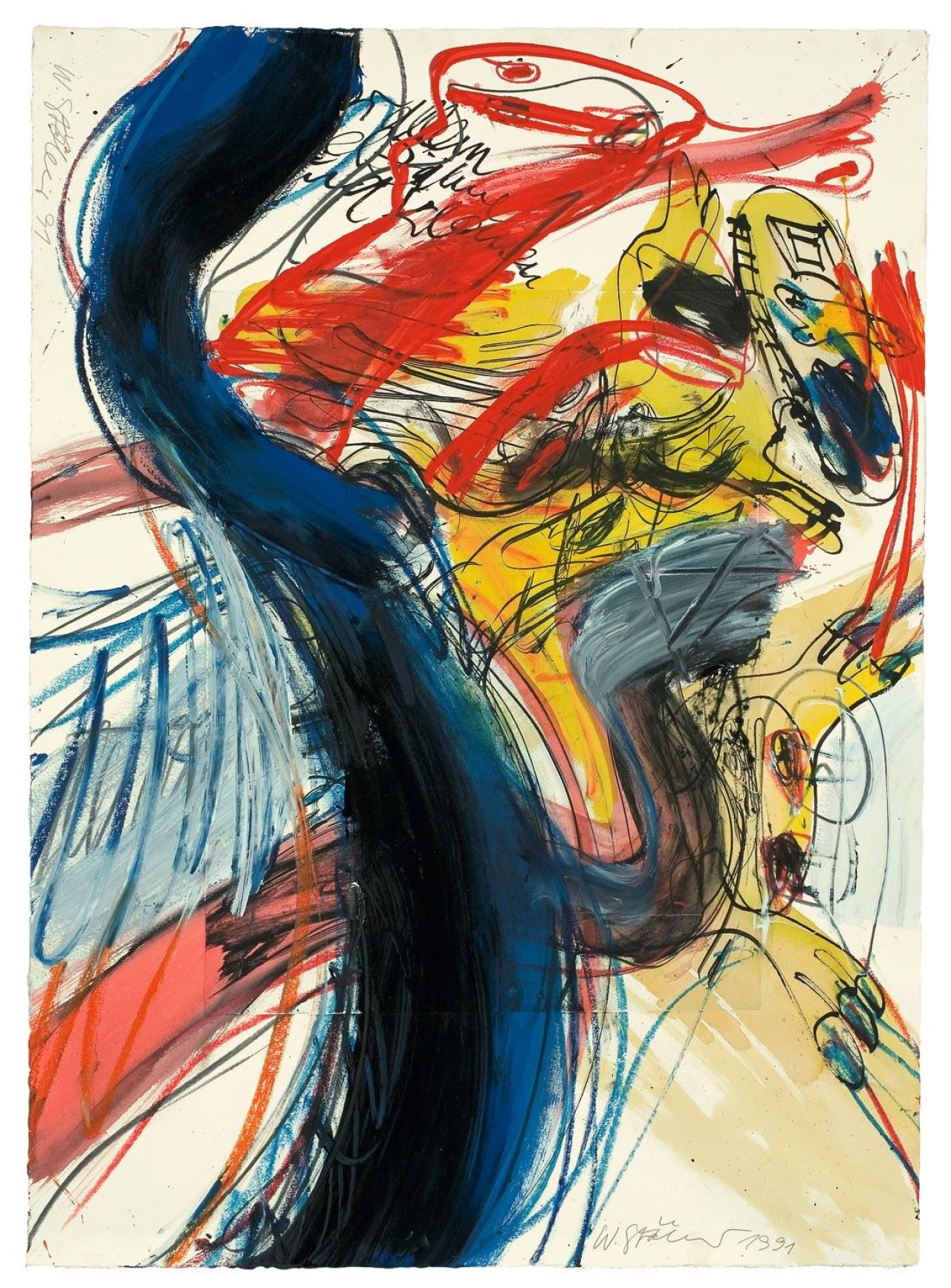 Auf diesem Bild ist das folgende Kunstwerk zu sehen: Walter Stöhrer. „Aber vor allem Flügel, Zähne und Klauen“. 1991.