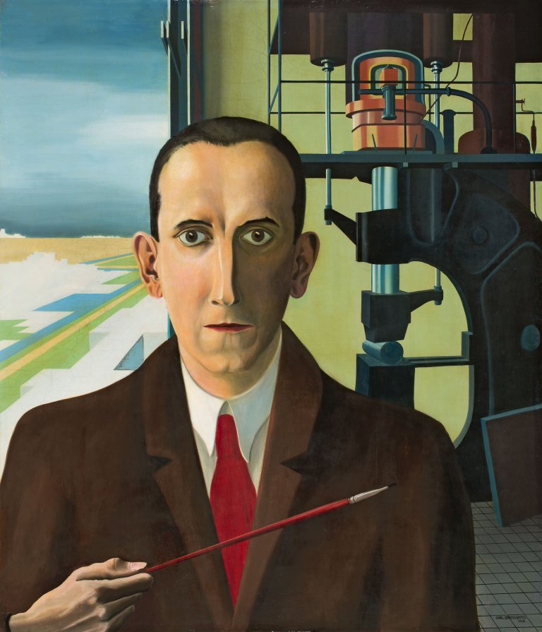 Auf diesem Bild ist das folgende Kunstwerk zu sehen: Carl Grossberg. Selbstbildnis. 1928.