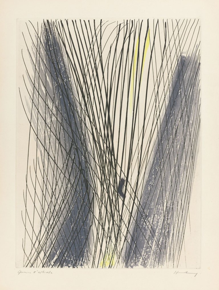 Auf diesem Bild ist das folgende Kunstwerk zu sehen: Hans Hartung. „18“. 1953.