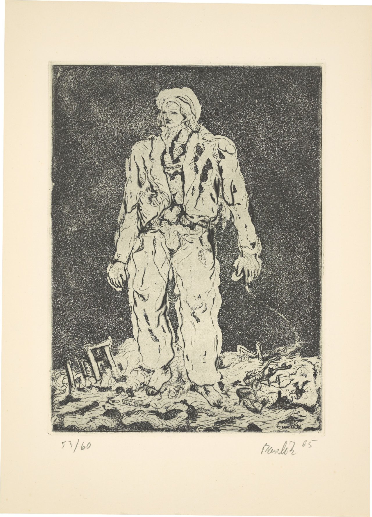 This picture shows the following artwork: Georg Baselitz. Der Hirte. 1965.