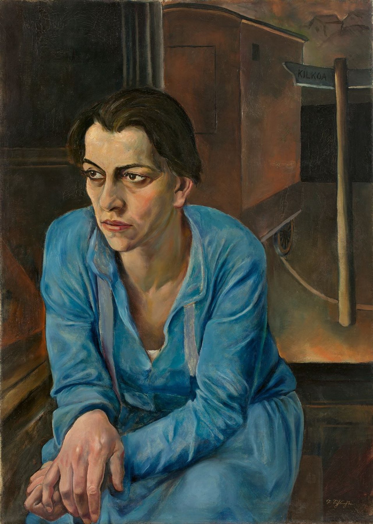 Auf diesem Bild ist das folgende Kunstwerk zu sehen: Rudolf Schlichter. Porträt Helene Weigel. 1928.
