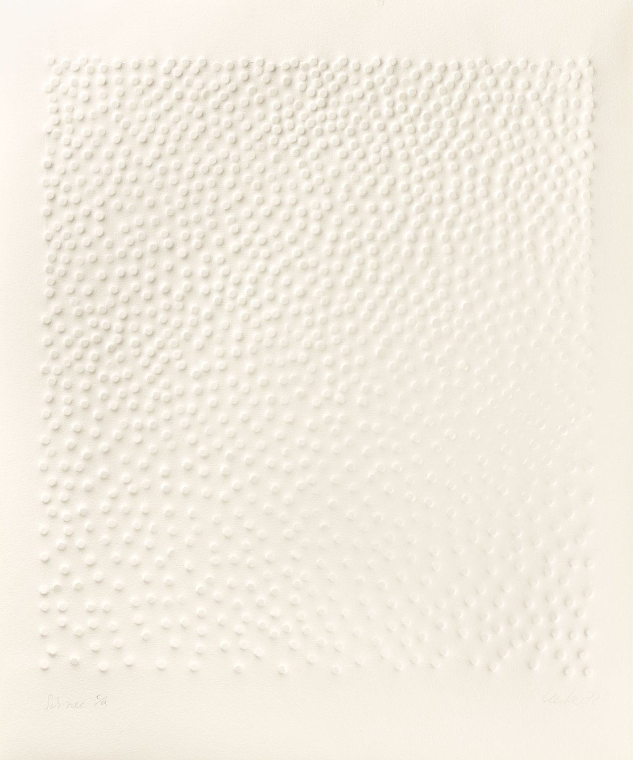 Auf diesem Bild ist das folgende Kunstwerk zu sehen: Günther Uecker. „Schnee“. 1971.