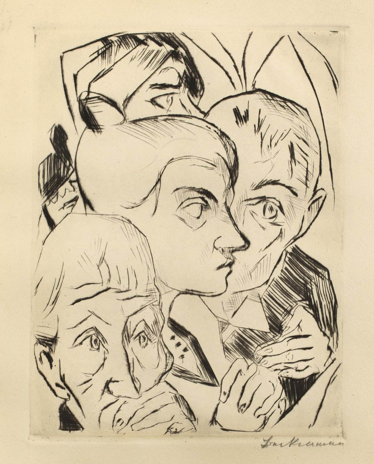 Auf diesem Bild ist das folgende Kunstwerk zu sehen: Max Beckmann. „Die Fürstin: Illustration zu Kapitel 4“. 1917.