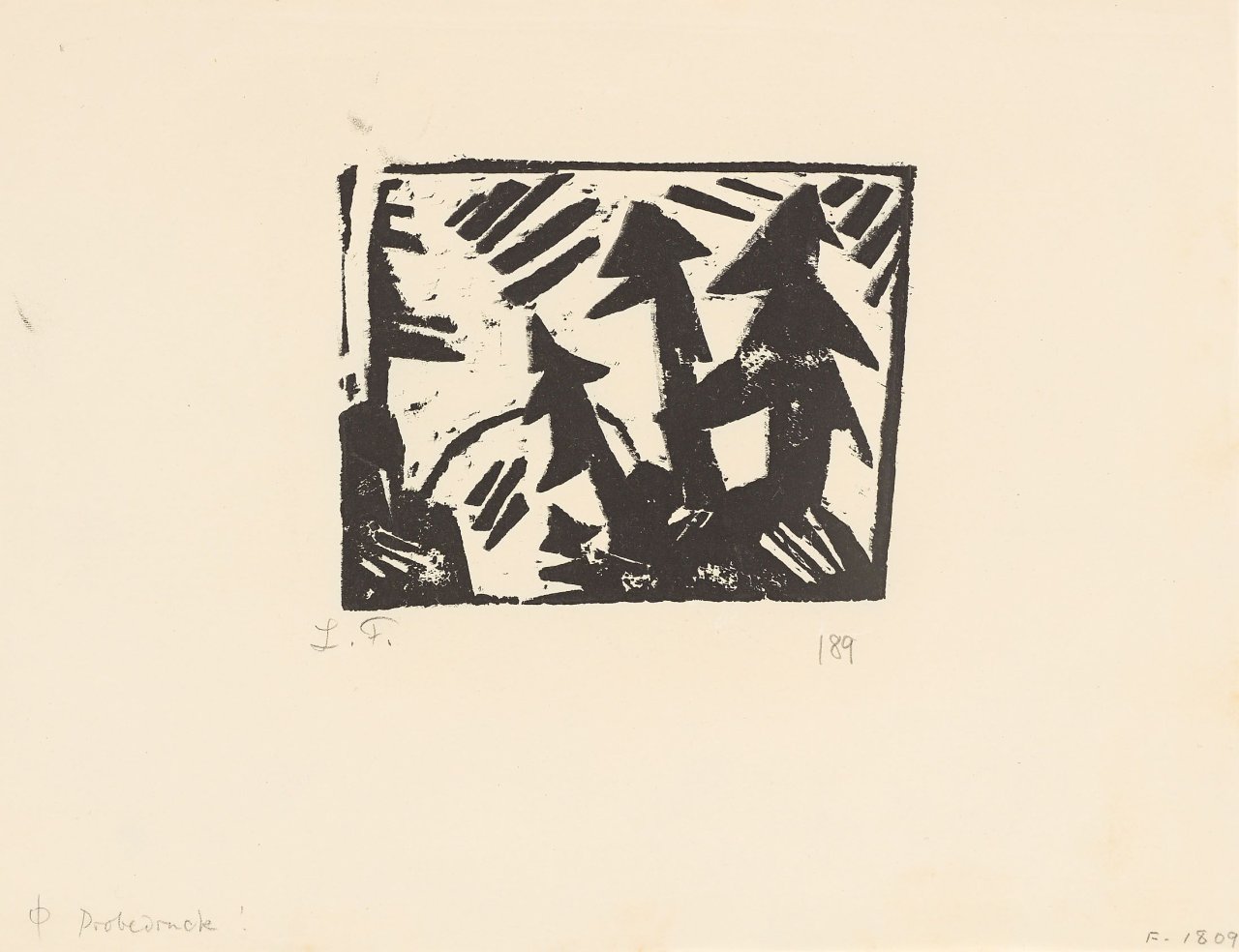 This picture shows the following artwork: Lyonel Feininger. „Tannen“. 1918.