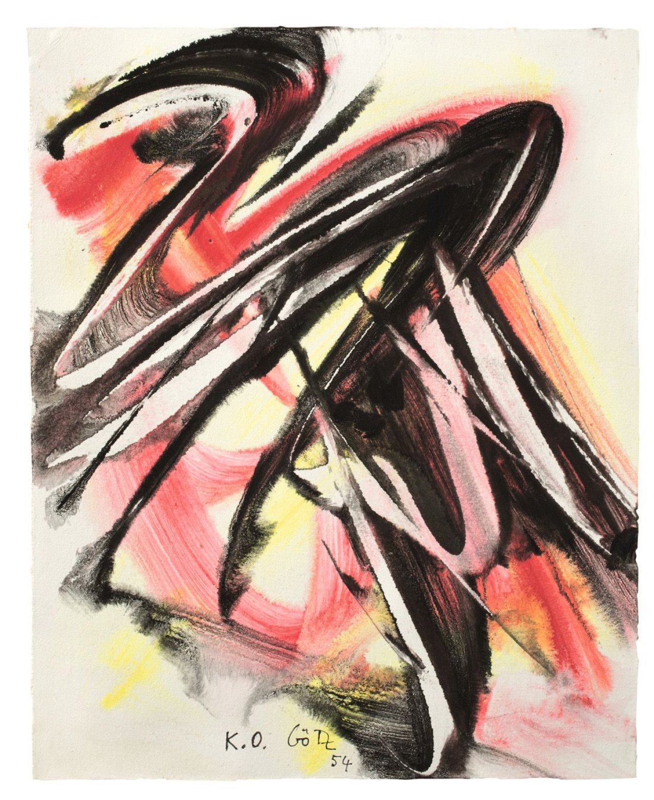 Auf diesem Bild ist das folgende Kunstwerk zu sehen: Karl Otto Götz. Ohne Titel. 1954.
