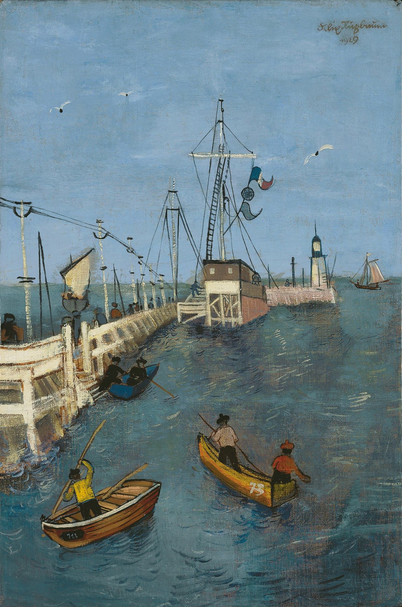 Auf diesem Bild ist das folgende Kunstwerk zu sehen: Felix Nussbaum. „Seesteg Ostende“. 1929.