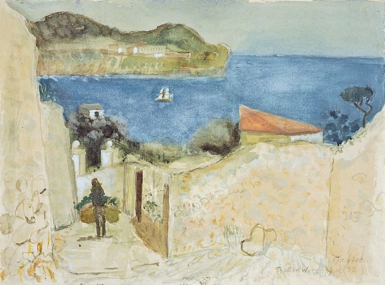 Auf diesem Bild ist das folgende Kunstwerk zu sehen: Max Peiffer Watenphul. „Gaeta, Blick auf Sérapo“. 1932.