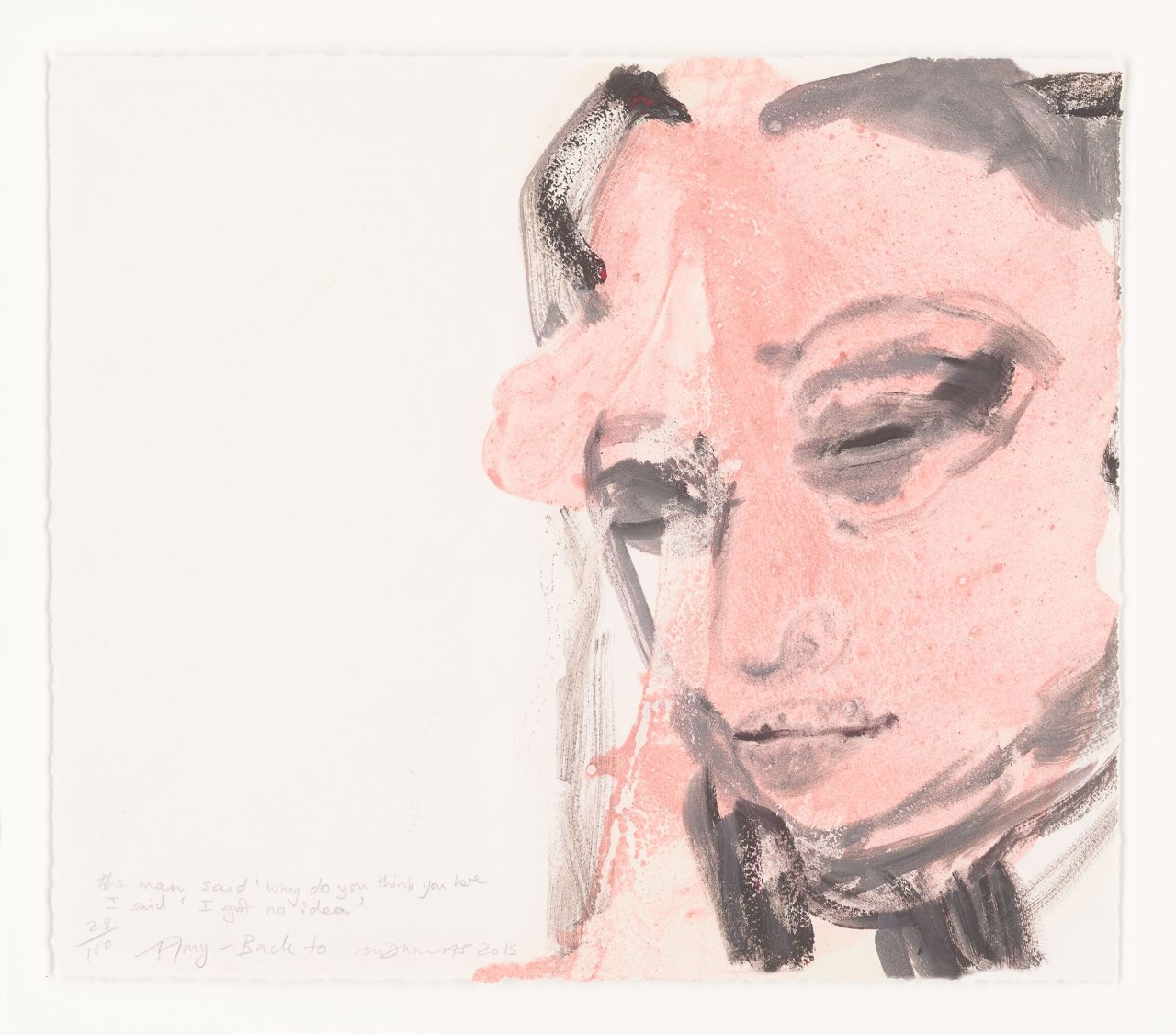 Auf diesem Bild ist das folgende Kunstwerk zu sehen: Marlene Dumas. „Amy-Back to“. 2015.