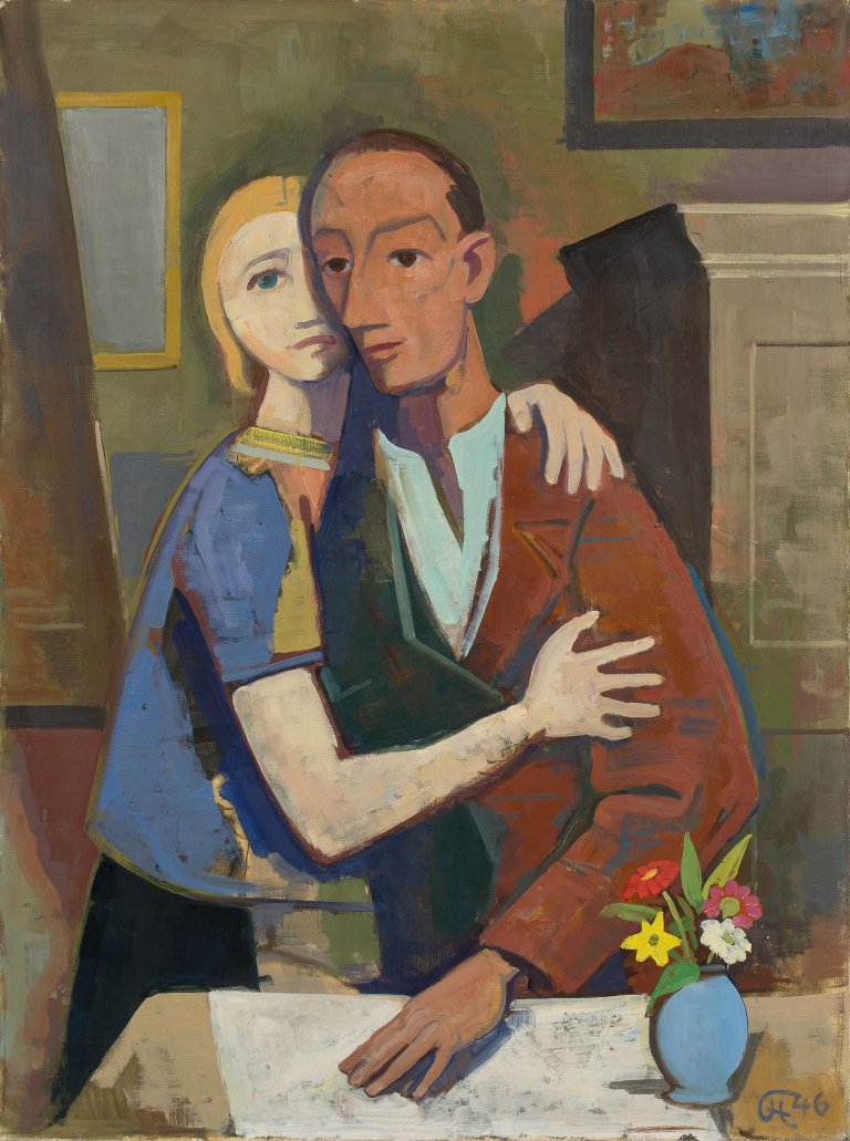 Auf diesem Bild ist das folgende Kunstwerk zu sehen: Karl Hofer. „Ehepaar“ („Ehepaar I“). 1946.