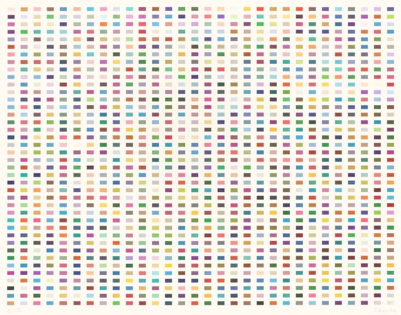 Auf diesem Bild ist das folgende Kunstwerk zu sehen: Gerhard Richter. „1260 Farben“. 1974.