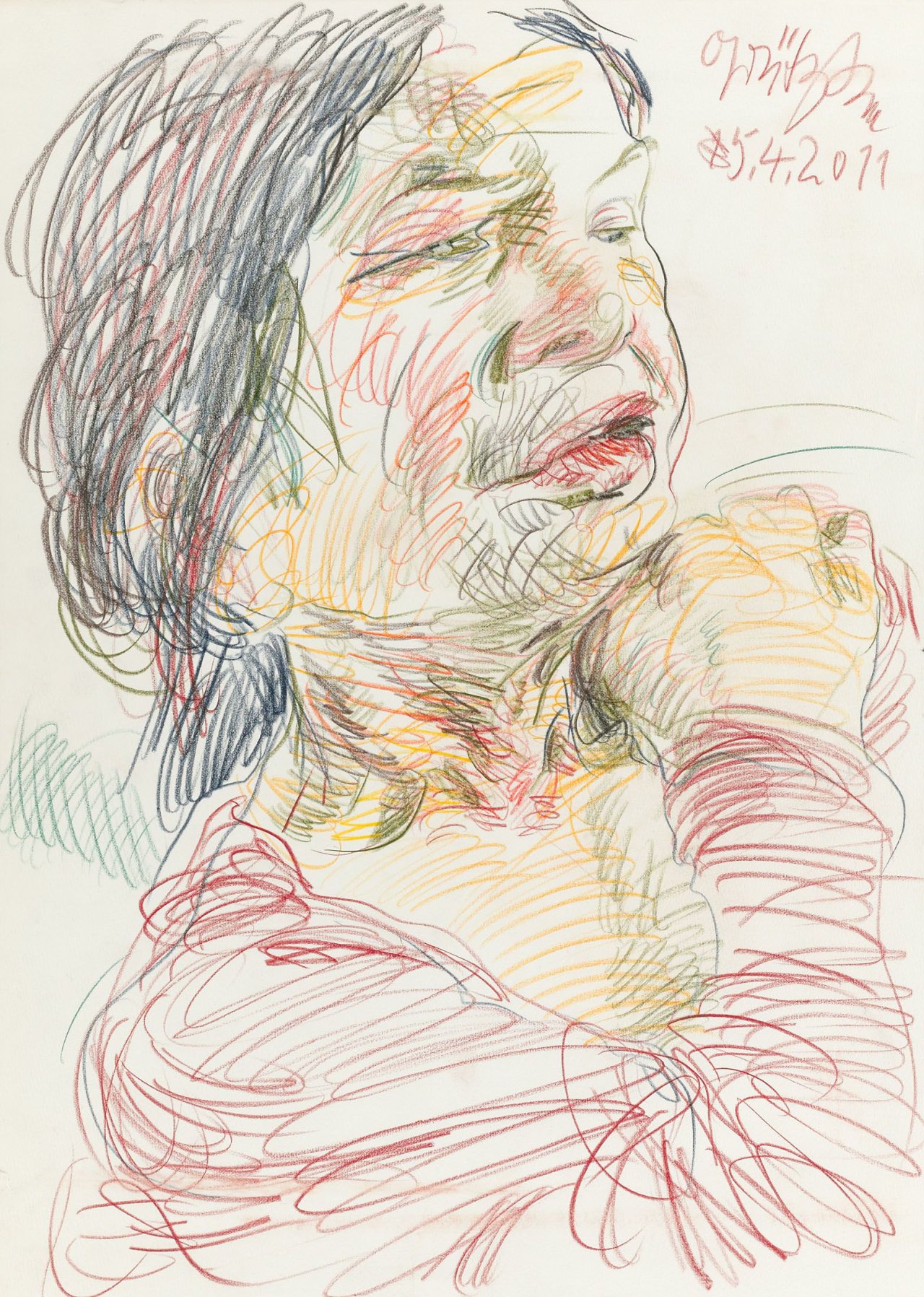 This picture shows the following artwork: Johannes Grützke. Portrait einer Frau. 2011.