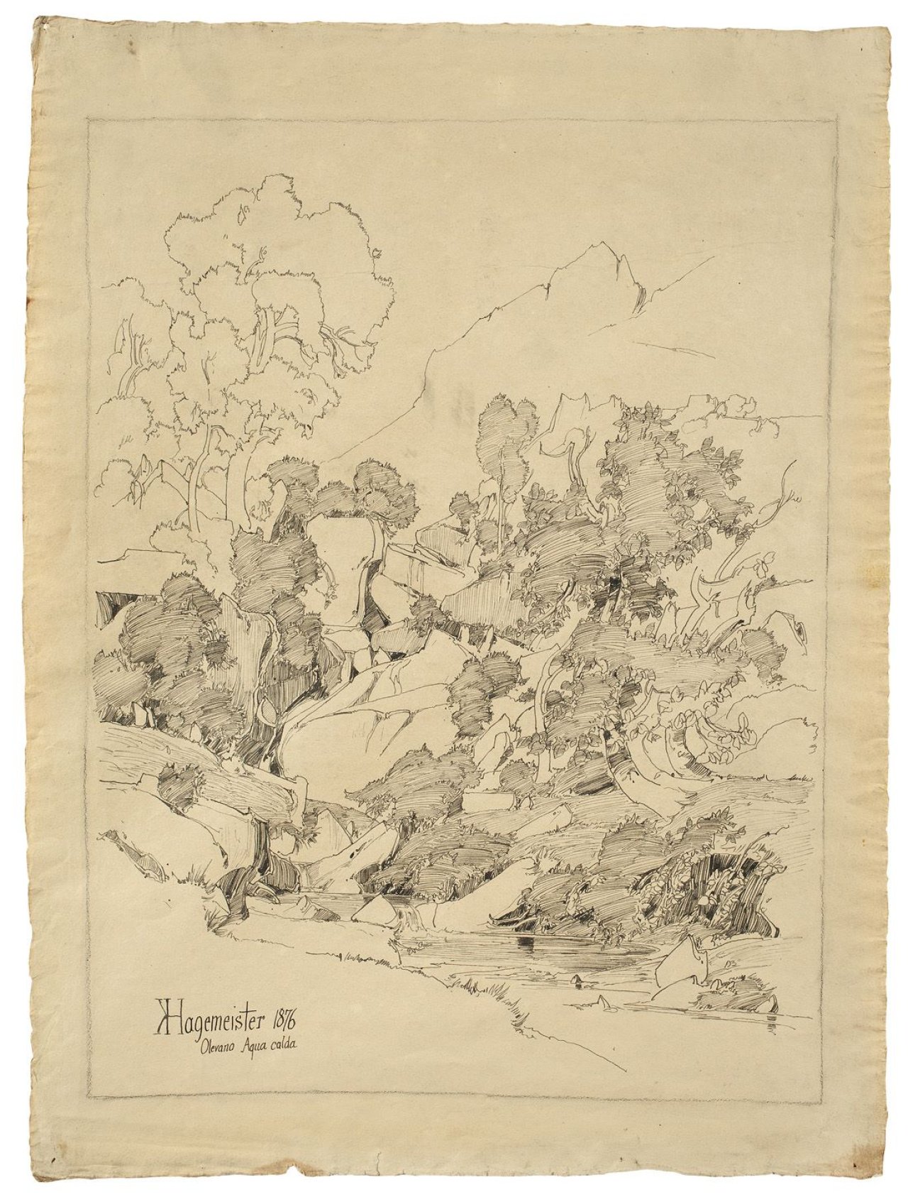 Auf diesem Bild ist das folgende Kunstwerk zu sehen: Karl Hagemeister. „Olevano, Aqua calda“. 1876.
