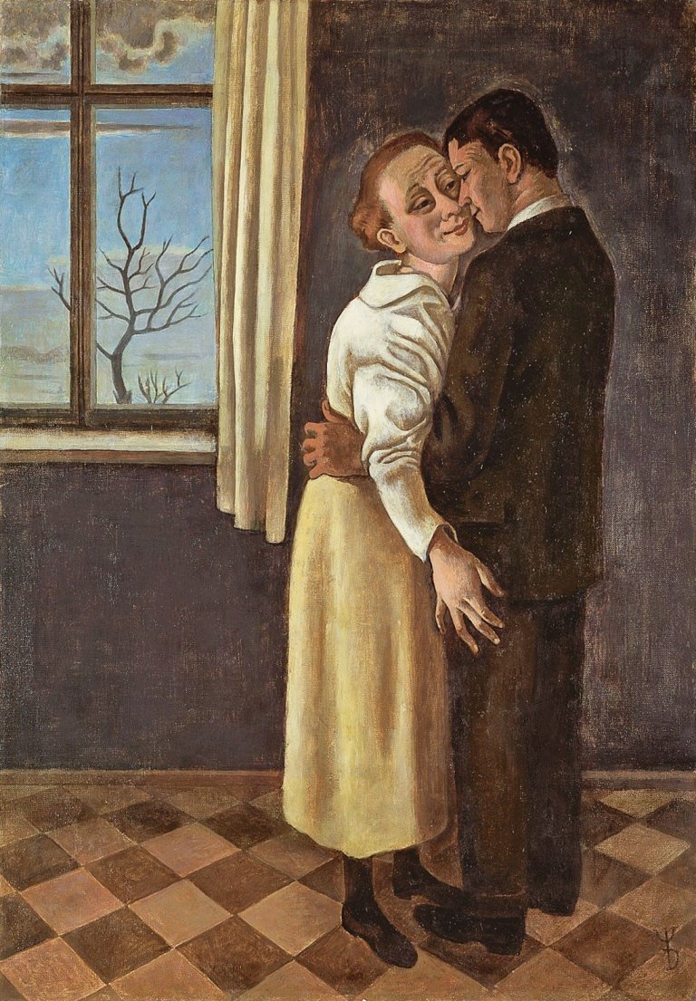 Auf diesem Bild ist das folgende Kunstwerk zu sehen: August Wilhelm Dressler. „Altes Liebespaar (2. Fassung)“. 1927.