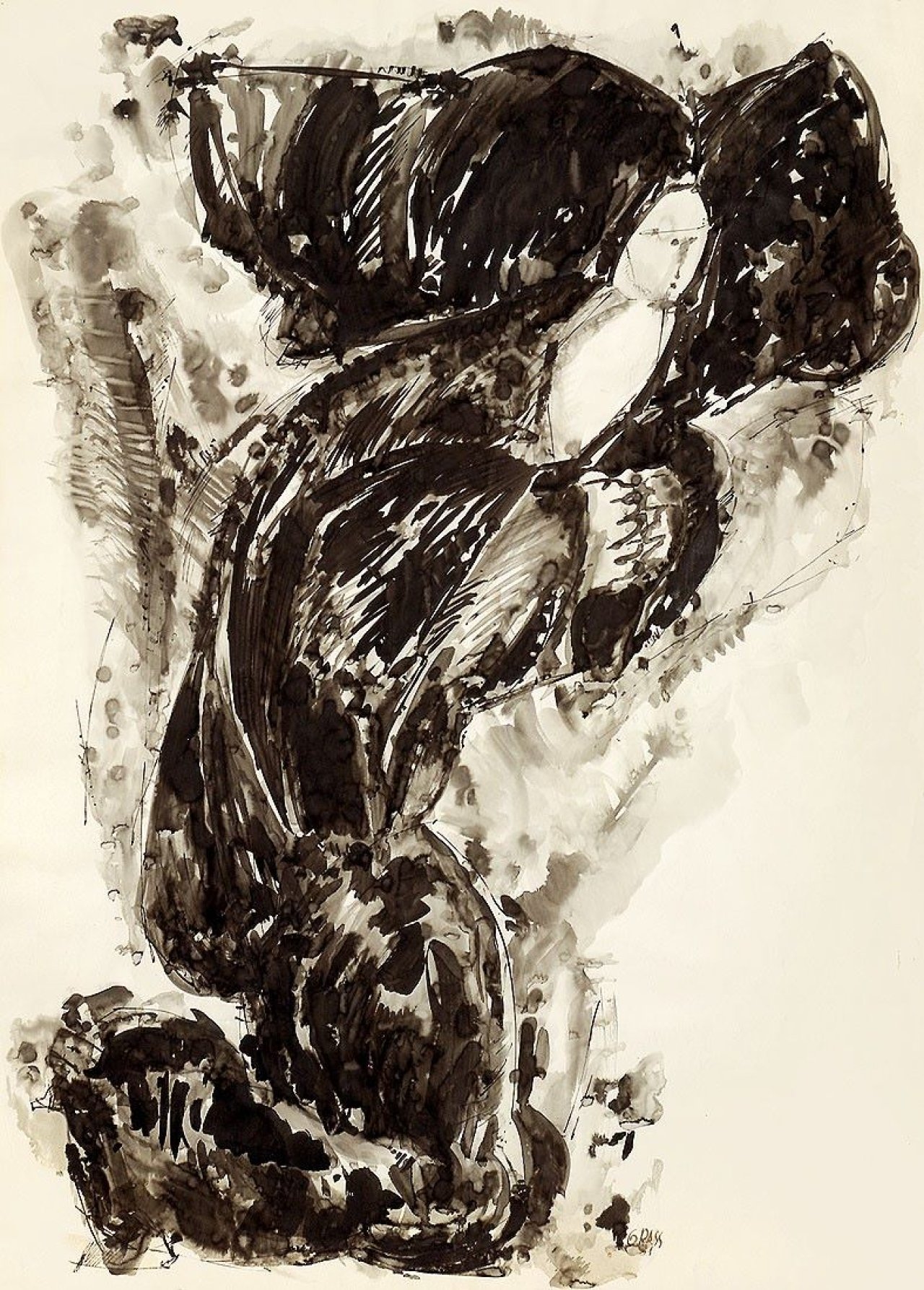 Auf diesem Bild ist das folgende Kunstwerk zu sehen: Günter Grass. Nonne. 1961.