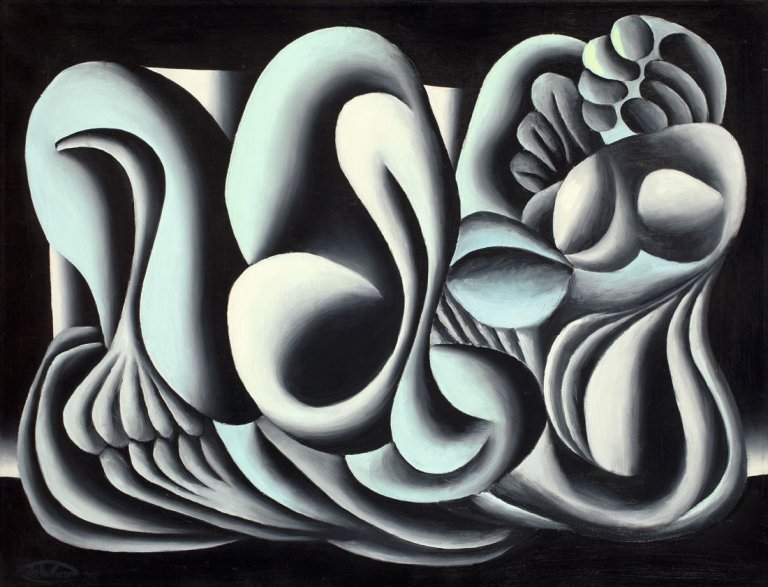 Auf diesem Bild ist das folgende Kunstwerk zu sehen: Johann Georg Müller. „Abstrakte Komposition“. 1977.