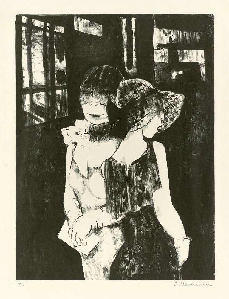 Auf diesem Bild ist das folgende Kunstwerk zu sehen: Jeanne Mammen. „Nutten“. Um 1930.