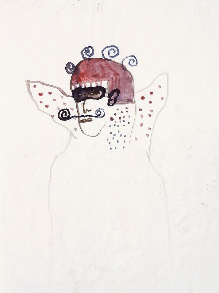 Auf diesem Bild ist das folgende Kunstwerk zu sehen: Jonathan Meese. Ohne Titel. Um 1995.