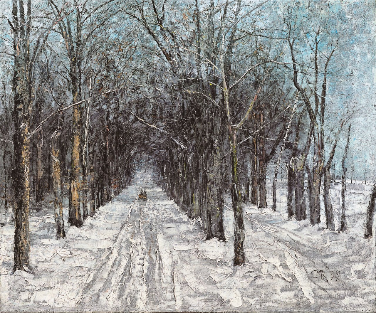 Auf diesem Bild ist das folgende Kunstwerk zu sehen: Christian Rohlfs. „Belvedere Allee in Weimar“. 1889.