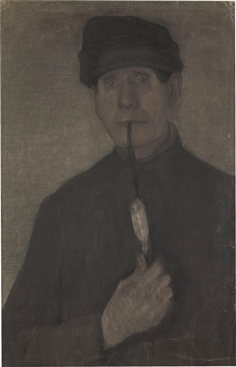 This picture shows the following artwork: Paula Modersohn-Becker. ”Bauer mit Pfeife”. 1898/99.