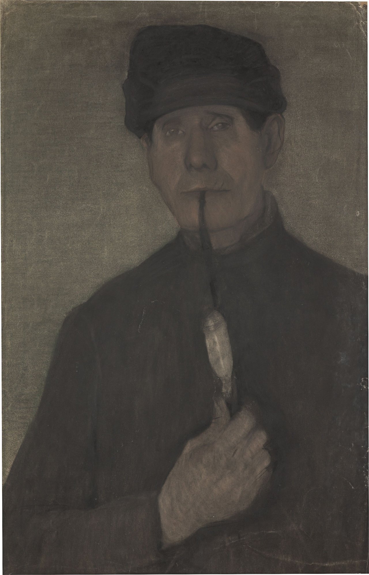 Auf diesem Bild ist das folgende Kunstwerk zu sehen: Paula Modersohn-Becker. „Bauer mit Pfeife“. 1898/99.