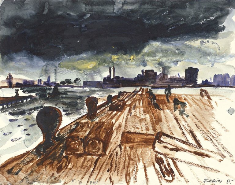 Auf diesem Bild ist das folgende Kunstwerk zu sehen: Rainer Fetting. „N.Y. Pier“. 1985.