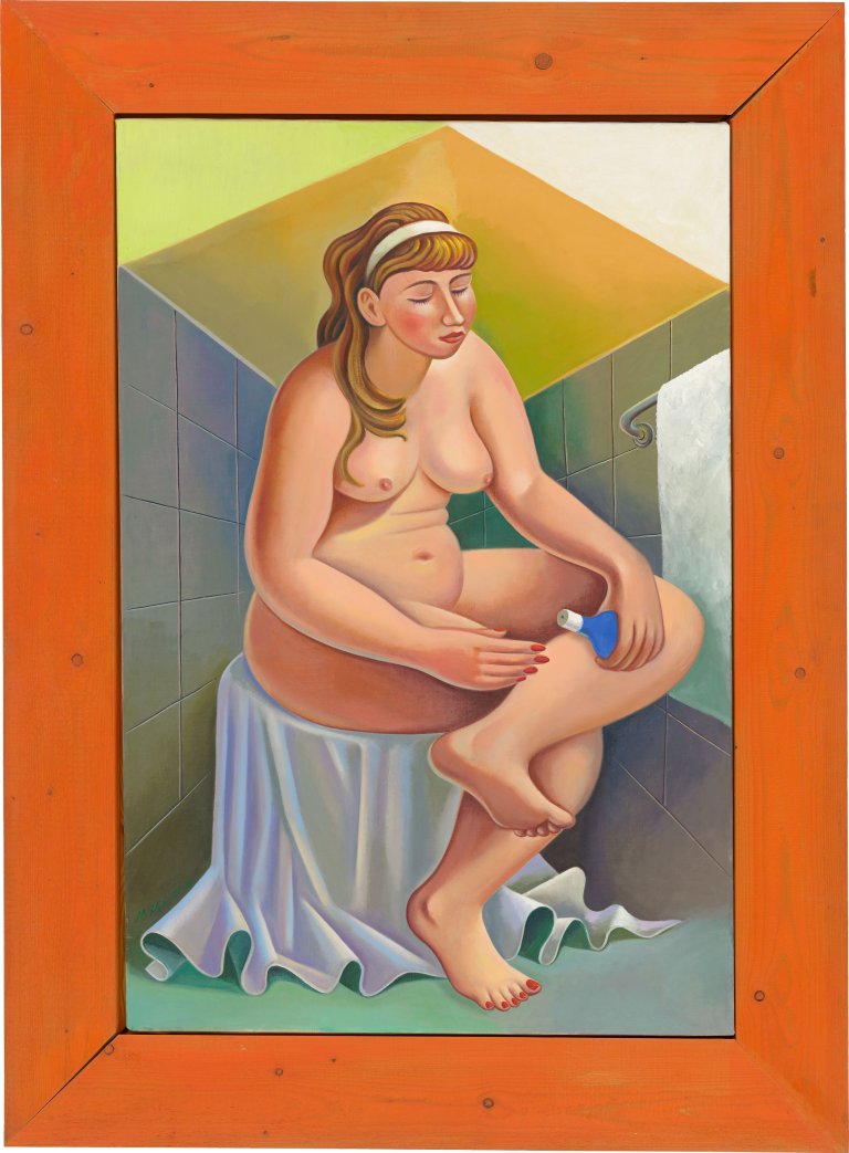 Auf diesem Bild ist das folgende Kunstwerk zu sehen: Milan Kunc. „Das Mädchen mit der Niveacreme“. 1987-88.