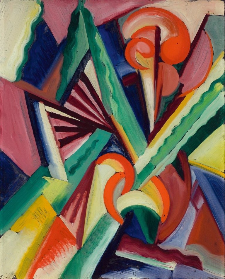 Auf diesem Bild ist das folgende Kunstwerk zu sehen: Walter Dexel. Ohne Titel. 1918.