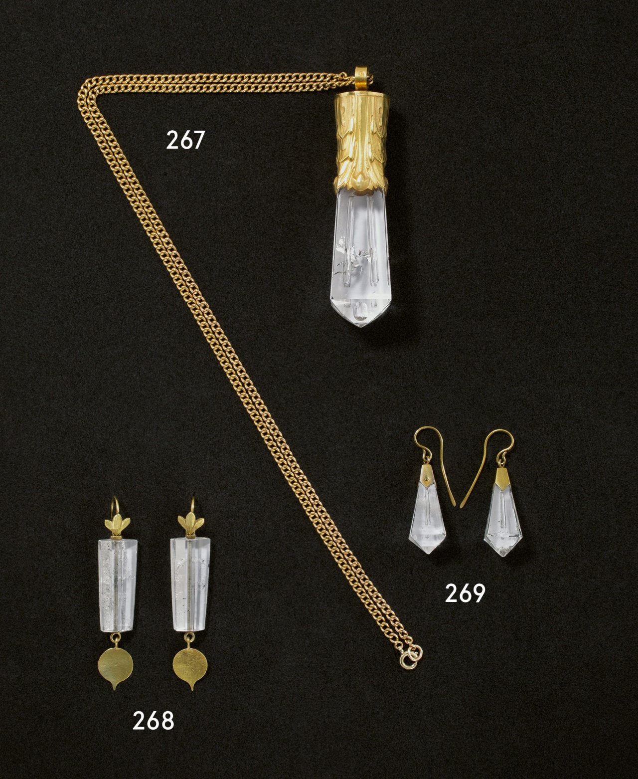 This picture shows the following artwork: Emil Lettré. Pair of rock crystal earrings. Circa 1925.