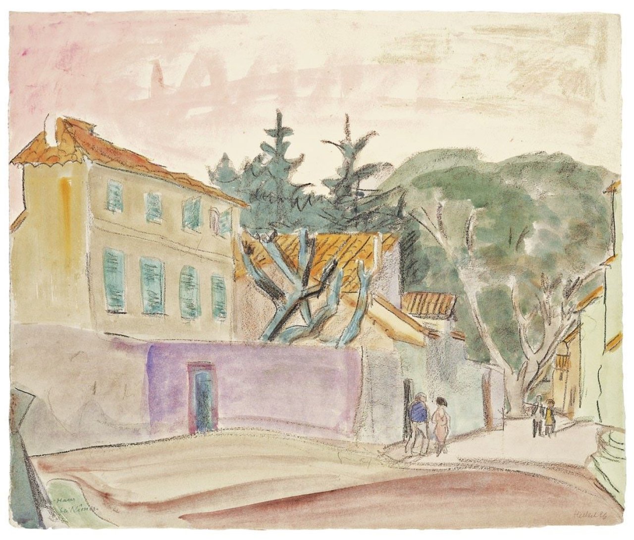 Auf diesem Bild ist das folgende Kunstwerk zu sehen: Erich Heckel. „Haus bei Nîmes“. 1926.