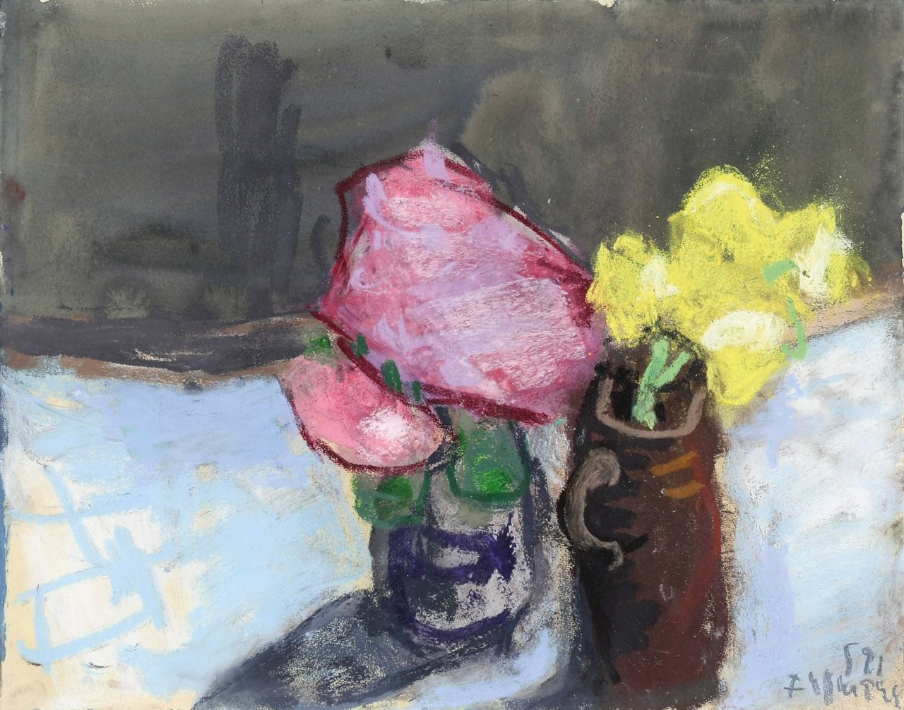 This picture shows the following artwork: Klaus Fußmann. Floral still life. 1991.