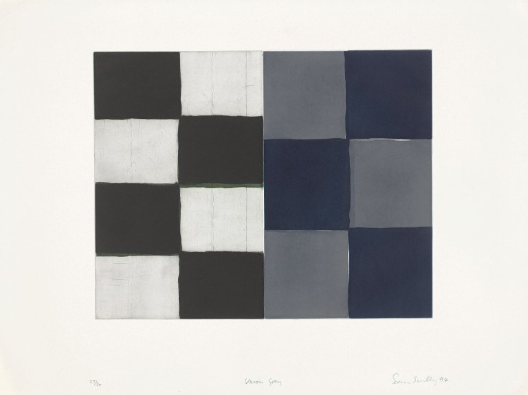 Auf diesem Bild ist das folgende Kunstwerk zu sehen: Sean Scully. „Union Grey“. 1994.