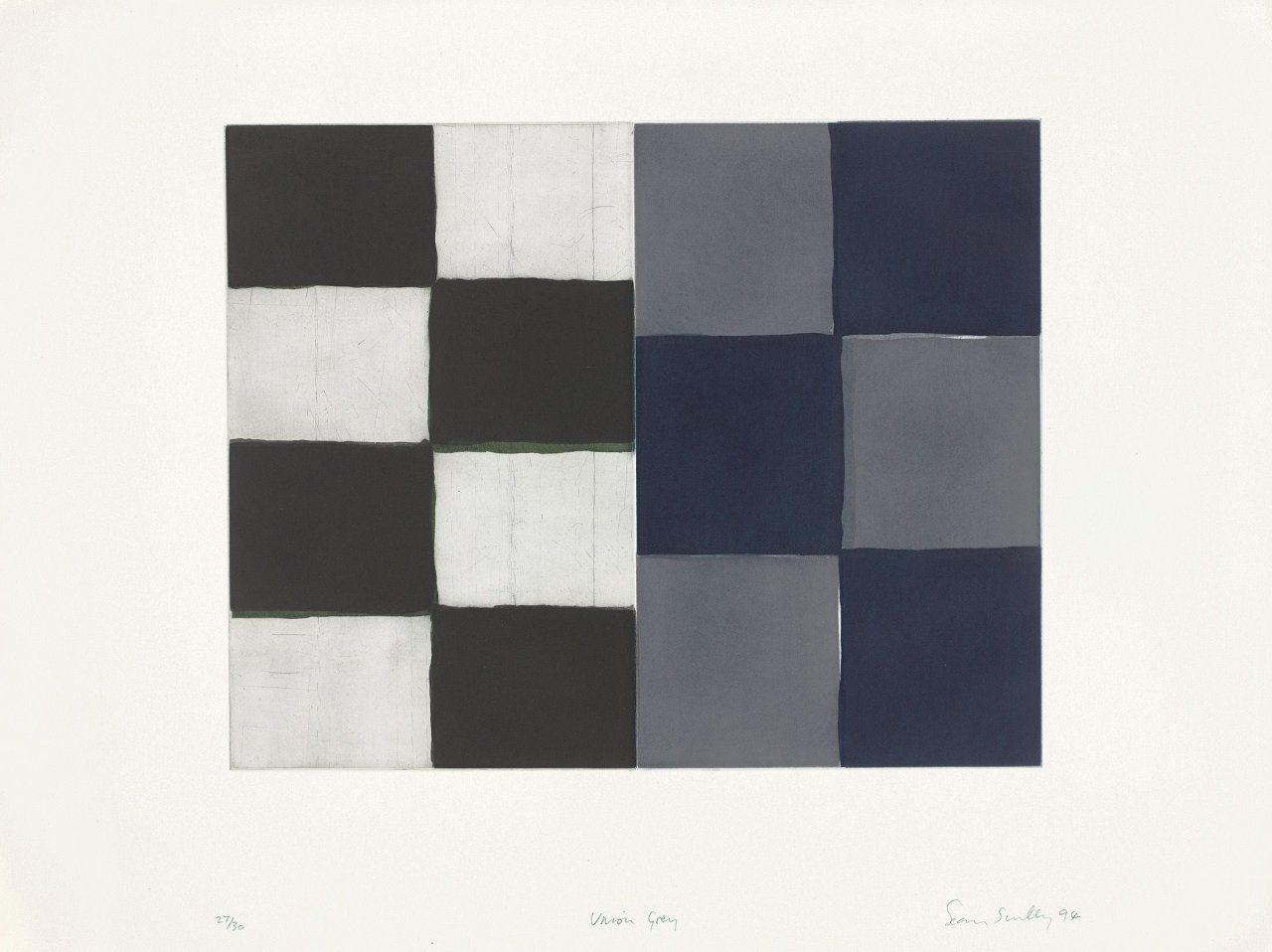 Auf diesem Bild ist das folgende Kunstwerk zu sehen: Sean Scully. „Union Grey“. 1994.