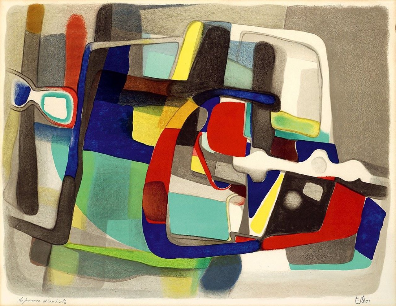 Auf diesem Bild ist das folgende Kunstwerk zu sehen: Maurice Estève. „Aladin“. 1958.