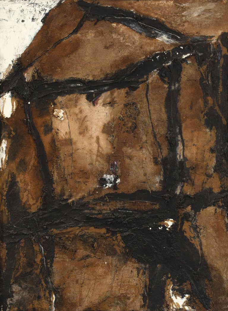 Auf diesem Bild ist das folgende Kunstwerk zu sehen: Emil Schumacher. „Adon“. 1981.
