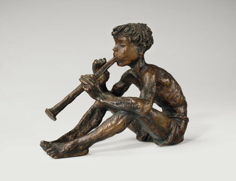 Auf diesem Bild ist das folgende Kunstwerk zu sehen: Renée Sintenis. „Flötenbläser“. 1948.