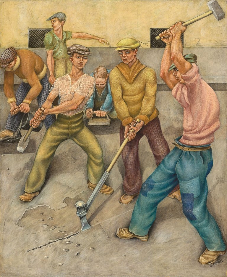Auf diesem Bild ist das folgende Kunstwerk zu sehen: Barthel Gilles. „Asphaltarbeiter“. Um 1927/28.