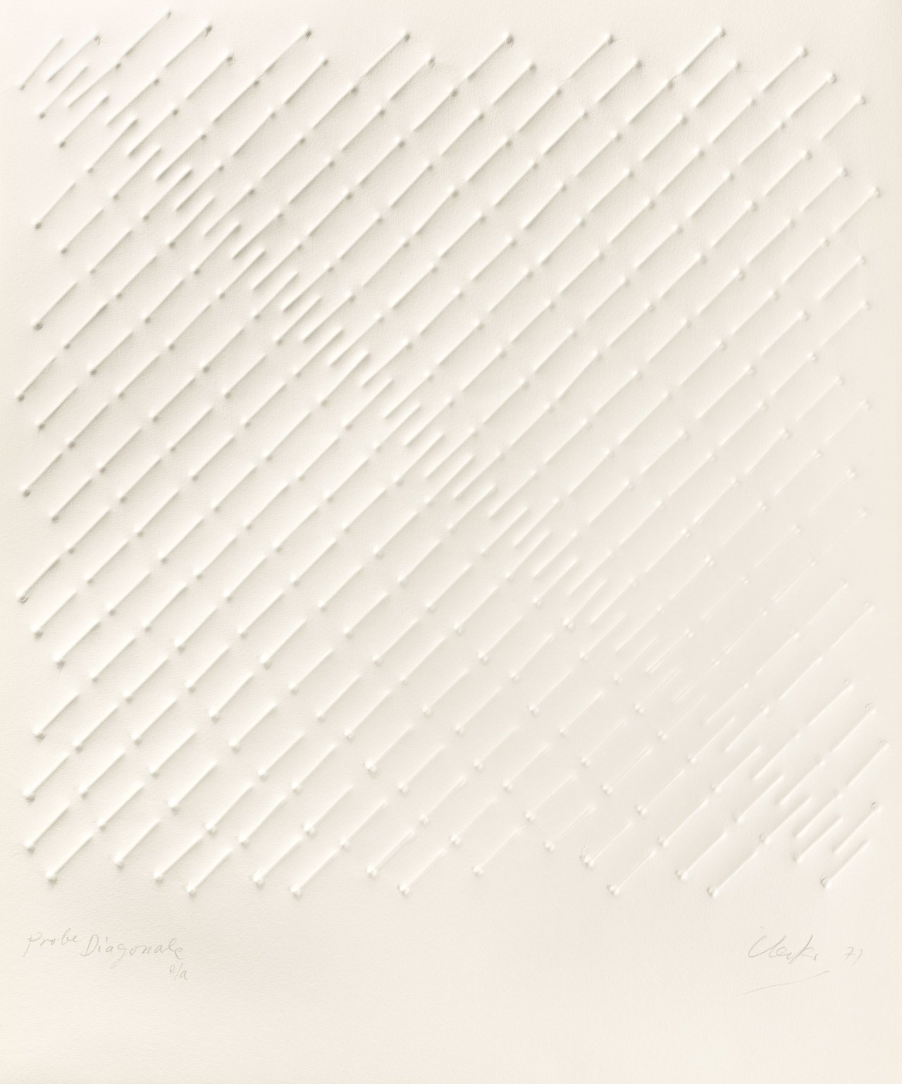 Auf diesem Bild ist das folgende Kunstwerk zu sehen: Günther Uecker. „Diagonale“. 1971.