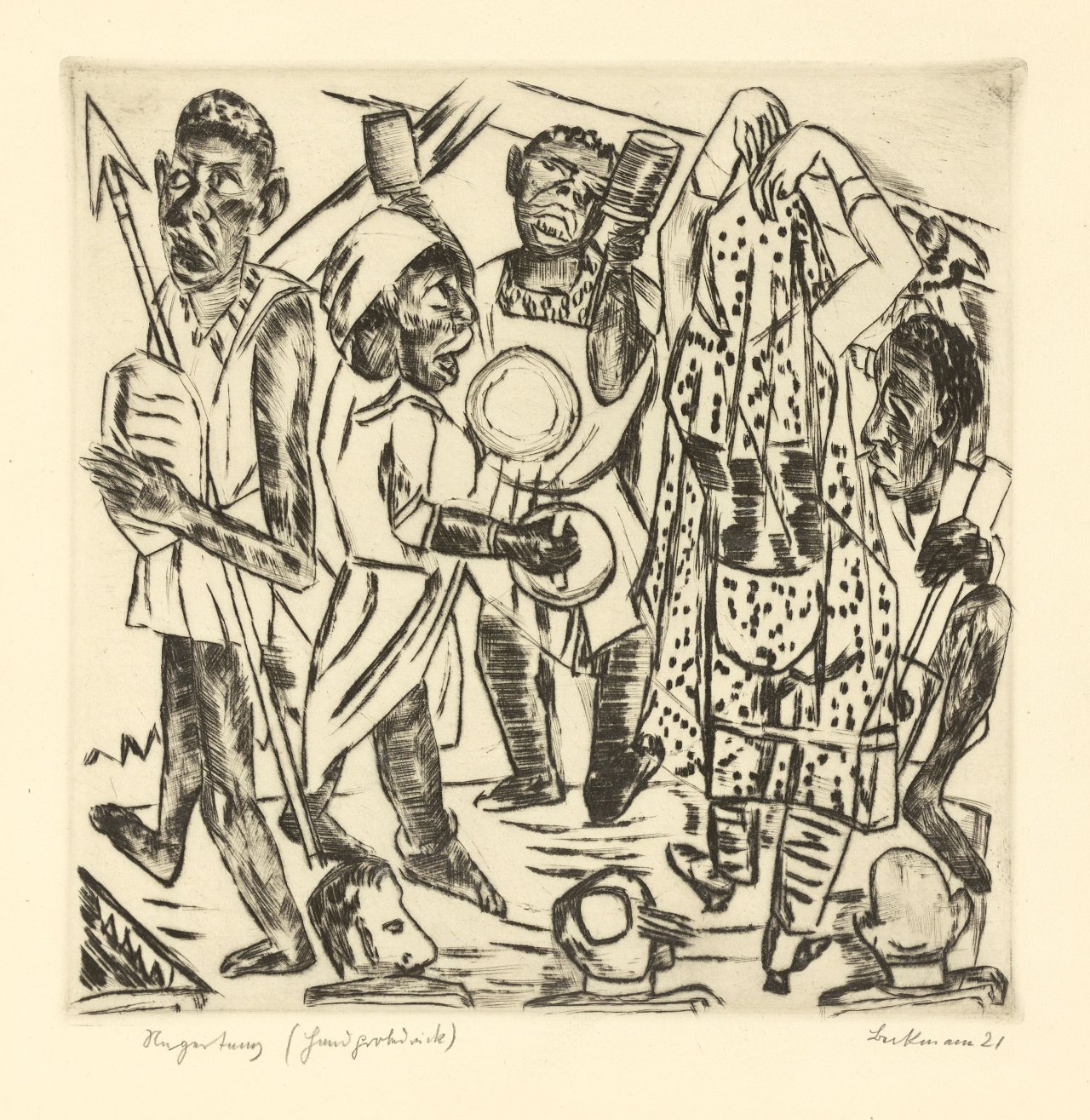 Auf diesem Bild ist das folgende Kunstwerk zu sehen: Max Beckmann. „Niggertanz“. 1921.