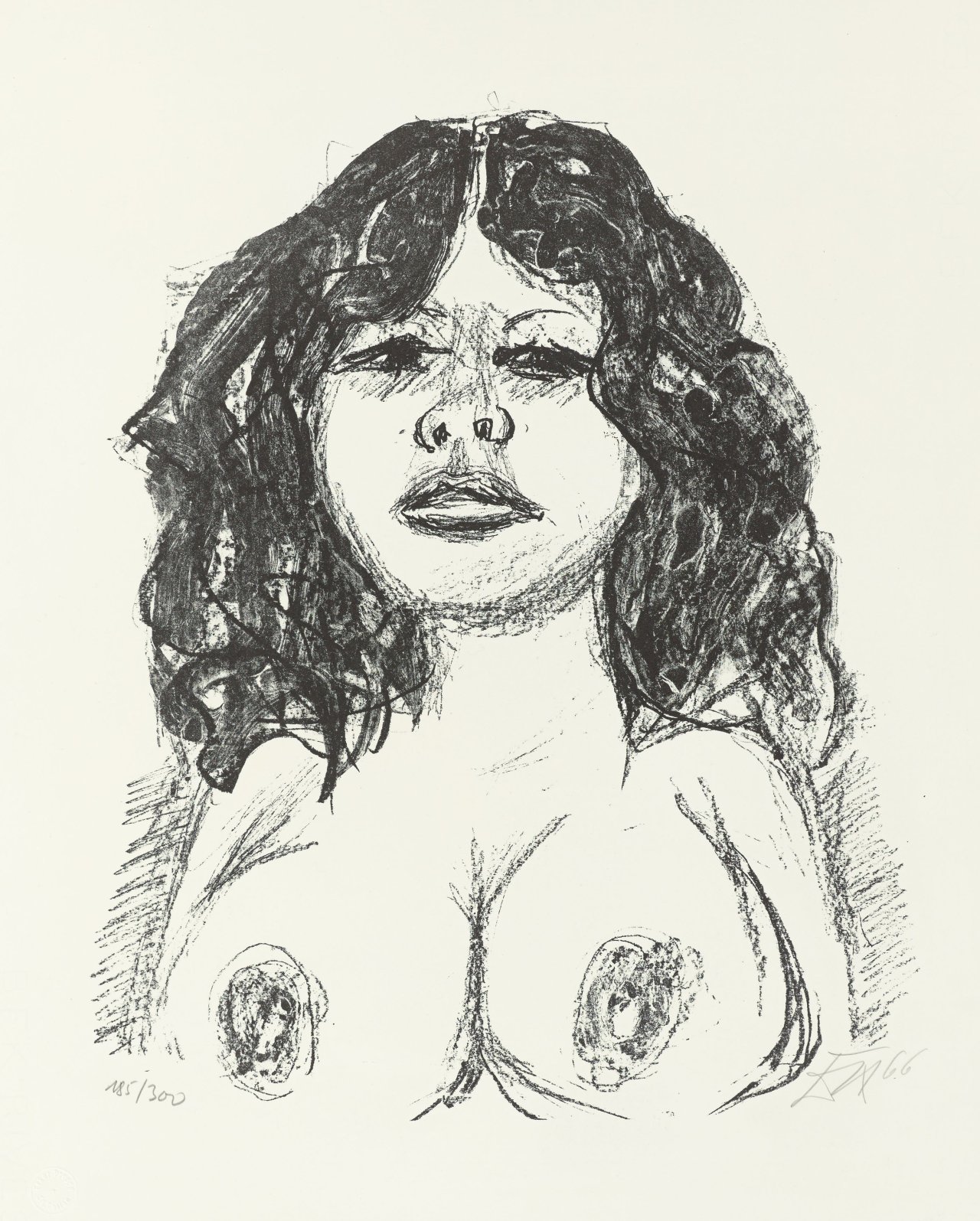 Auf diesem Bild ist das folgende Kunstwerk zu sehen: Otto Dix. „Halbakt von vorn“. 1966.