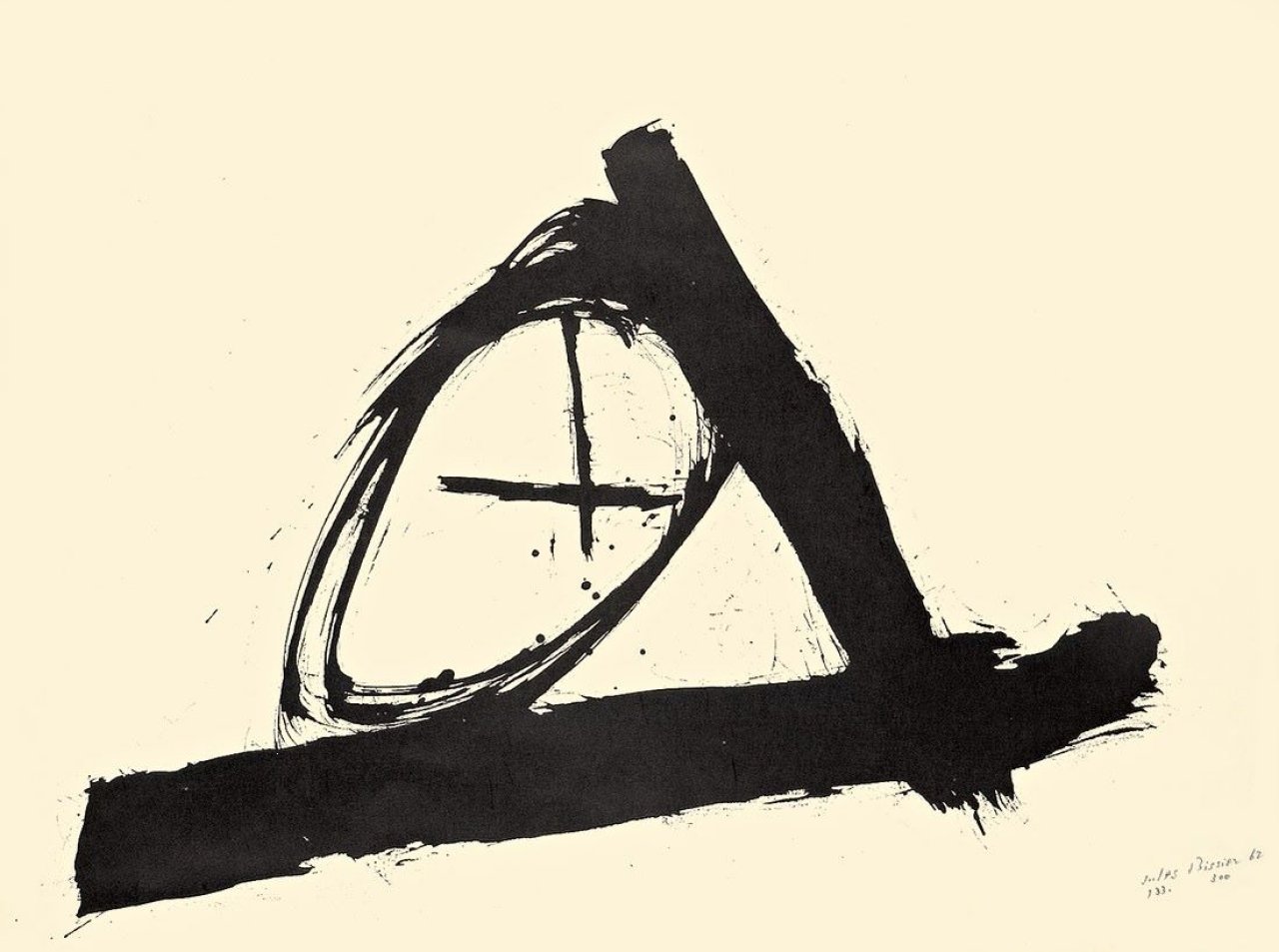 Auf diesem Bild ist das folgende Kunstwerk zu sehen: Julius Bissier. Ohne Titel. 1962.