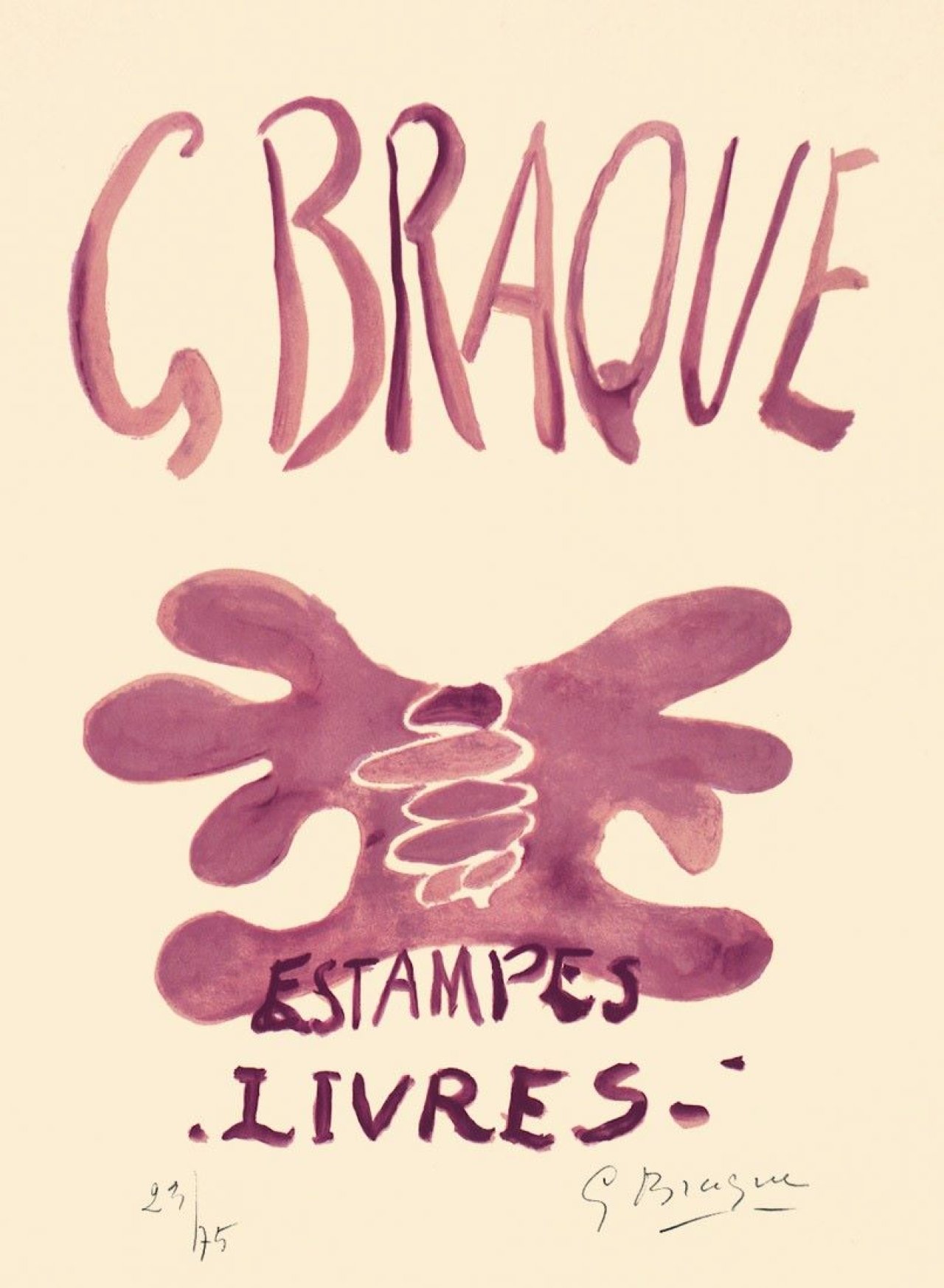 Auf diesem Bild ist das folgende Kunstwerk zu sehen: Georges Braque. „Estampes - Livres“. 1958.