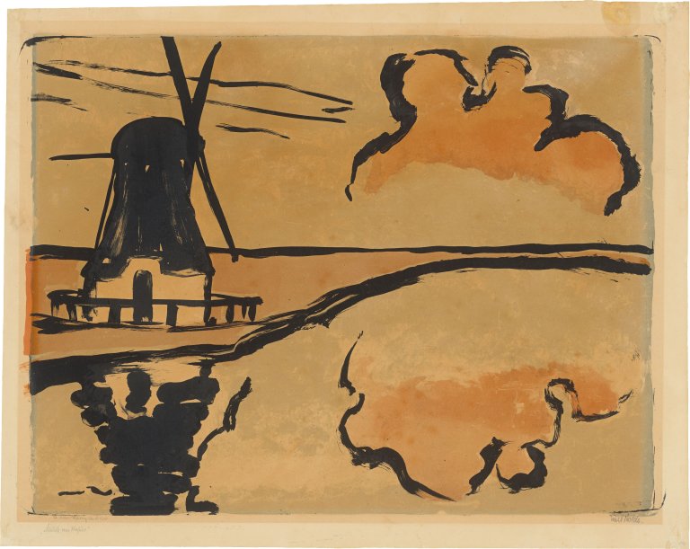 This picture shows the following artwork: Emil Nolde. ”Mühle am Wasser”. 1926.