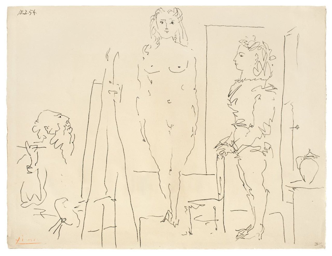 This picture shows the following artwork: Pablo Picasso. „Les deux modèles“. 1954.