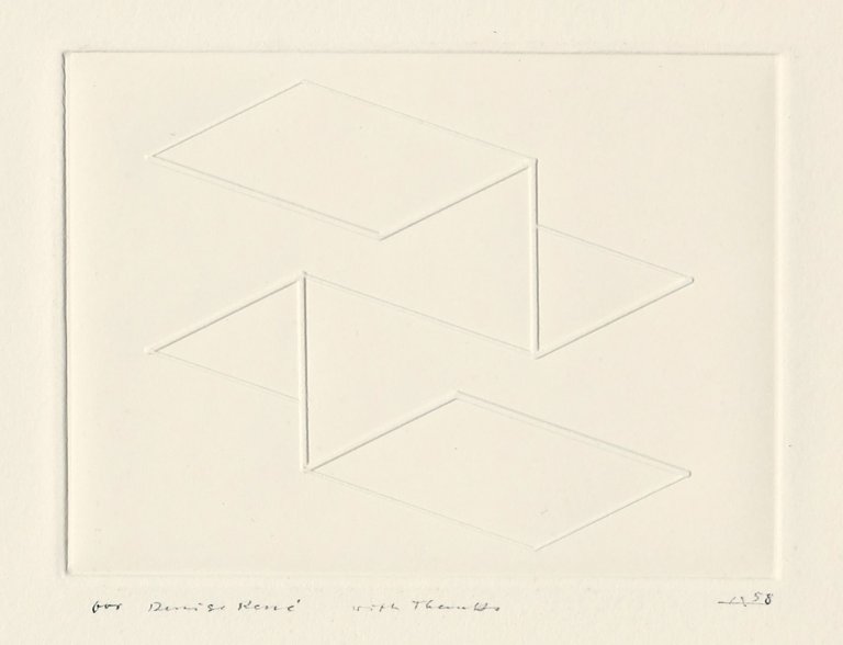 Auf diesem Bild ist das folgende Kunstwerk zu sehen: Josef Albers. Intaglio Solo. 1958.
