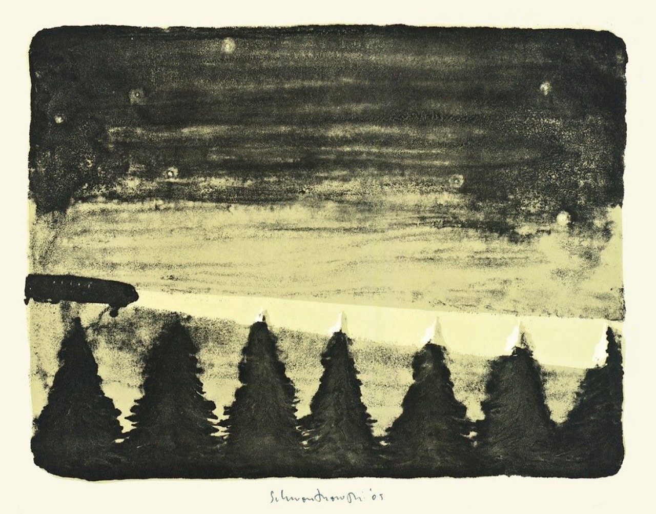 This picture shows the following artwork: Norbert Schwontkowski. „Hohe Tannen“ / „Licht“. 2005/2000.
