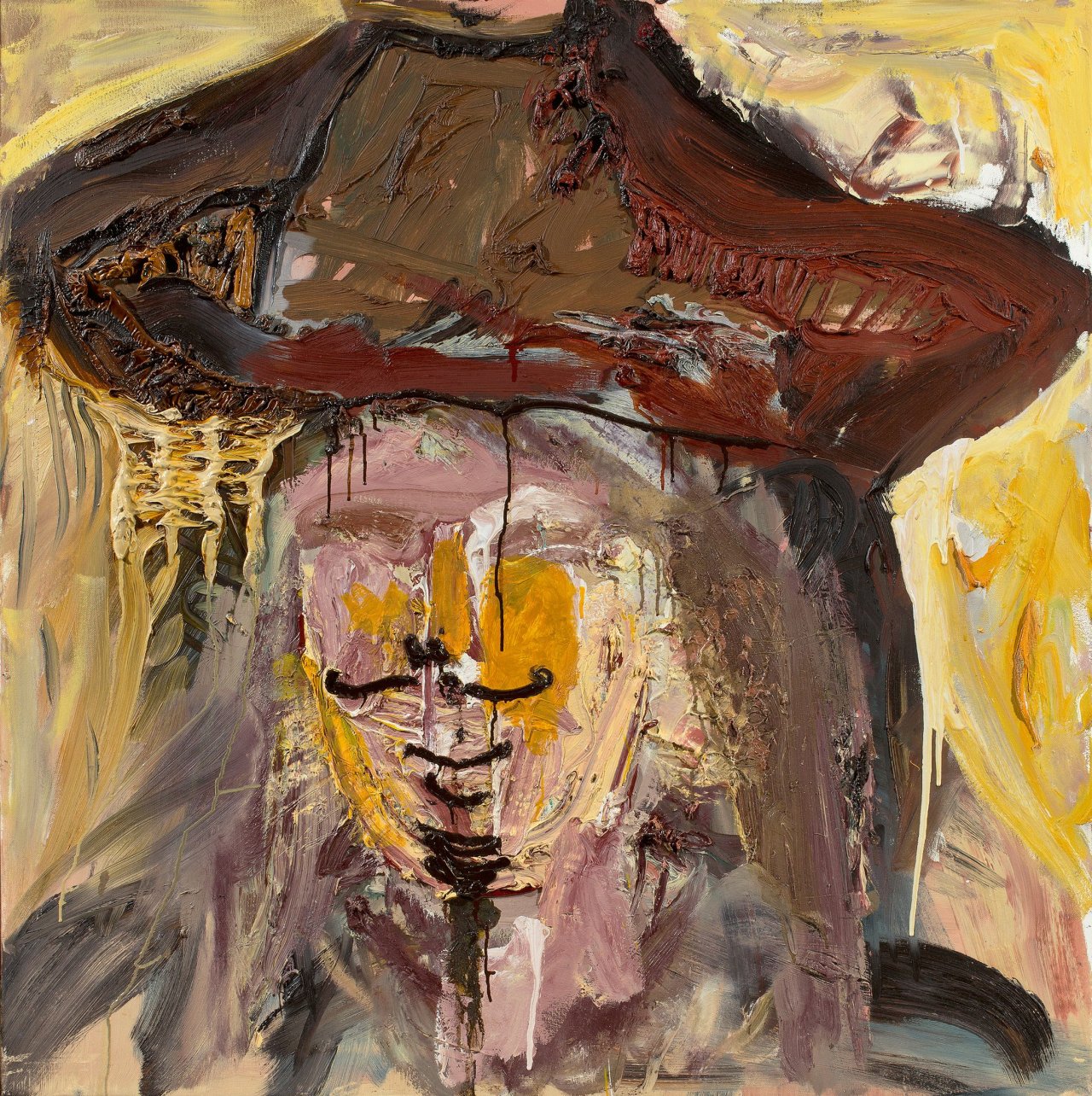 Auf diesem Bild ist das folgende Kunstwerk zu sehen: Albert Oehlen (*Krefeld 1954) / Jonathan Meese (*Tokio 1970). „Portrait VII“. 2002-2003.