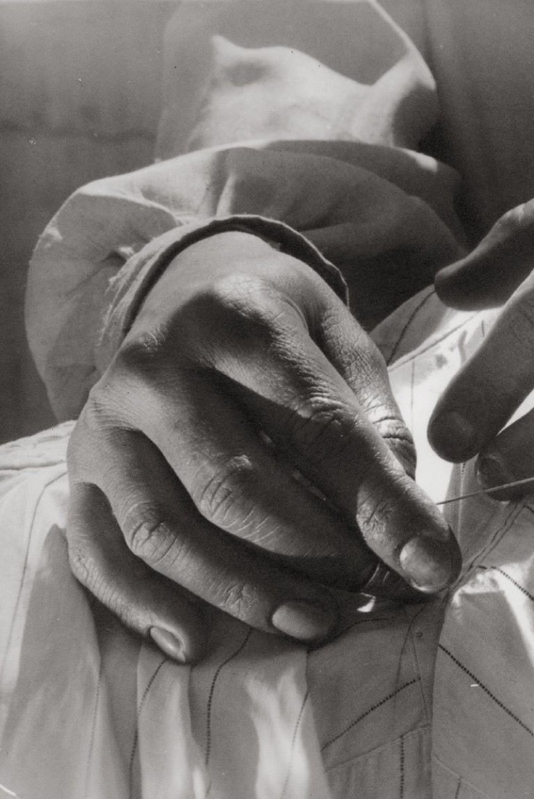Auf diesem Bild ist das folgende Kunstwerk zu sehen: Helmar Lerski (d.i. Schmuklerski, Israel). Ohne Titel, aus der Serie „Hände“.  1944.