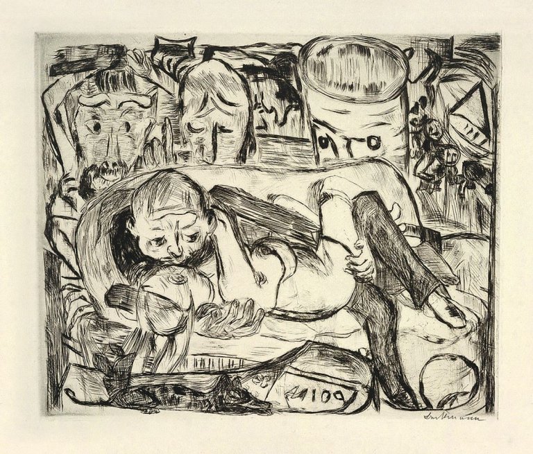 Auf diesem Bild ist das folgende Kunstwerk zu sehen: Max Beckmann. „Liebespaar II“. 1918.