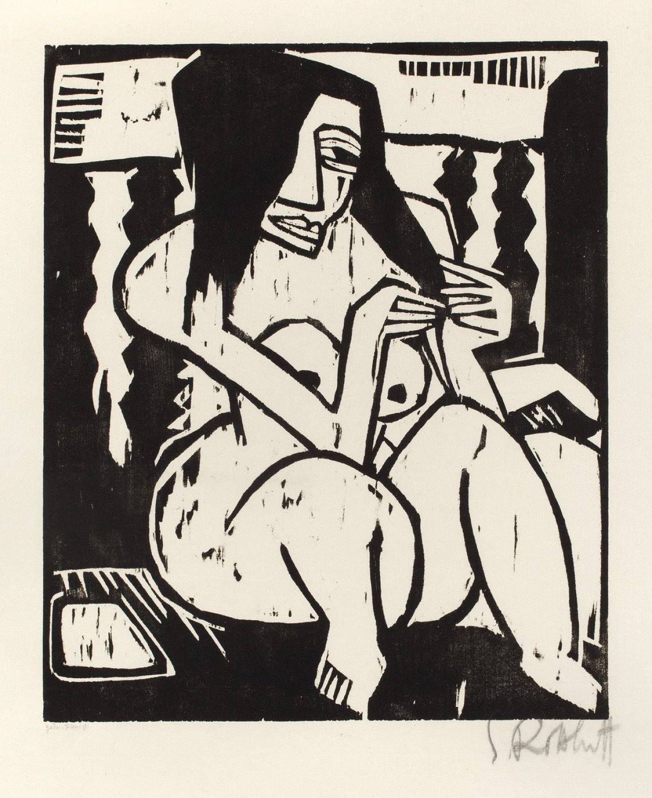Auf diesem Bild ist das folgende Kunstwerk zu sehen: Karl Schmidt-Rottluff. „Frau mit aufgelöstem Haar“. 1913.